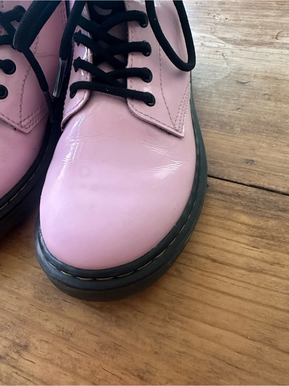 Dr. Martens Pink Patent 1460 J Combat Boots Size 2